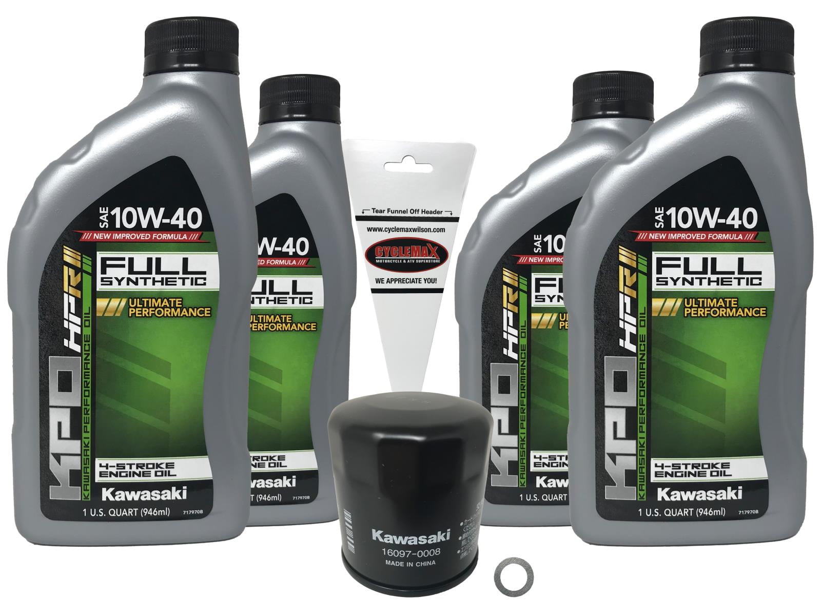 Cyclemax Full Synthetic Oil Change Kit for 2017-2022 Kawasaki Z900 Z900RS