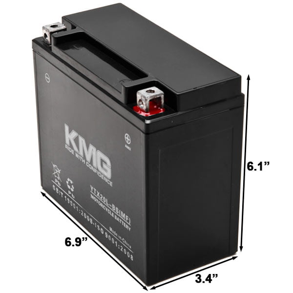 KMG Battery Compatible with Honda 1800 GL1800 Gold Wing 2001-2008 YTX20L-BS Sealed Maintenance Free Battery High Performance 12V SMF OEM Replacement Powersport