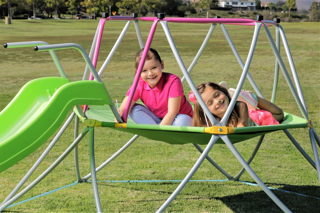 Platports Kids Dome Climber with Slide Set- Indoor Outdoor Playground - Age 3-10 - 55 inches mat