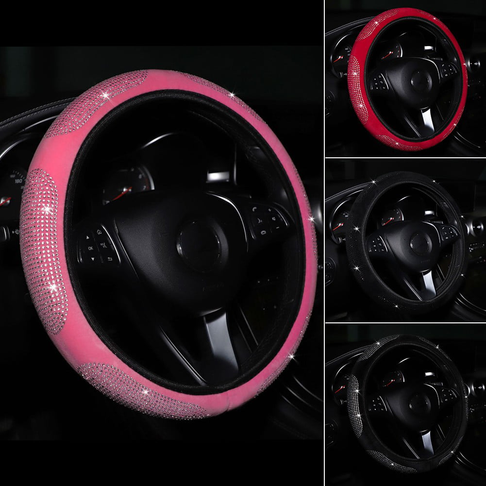 Gerich Universal Bling Diamond Car Steering Wheel Cover 15\'\'/38cm for Car Accessories