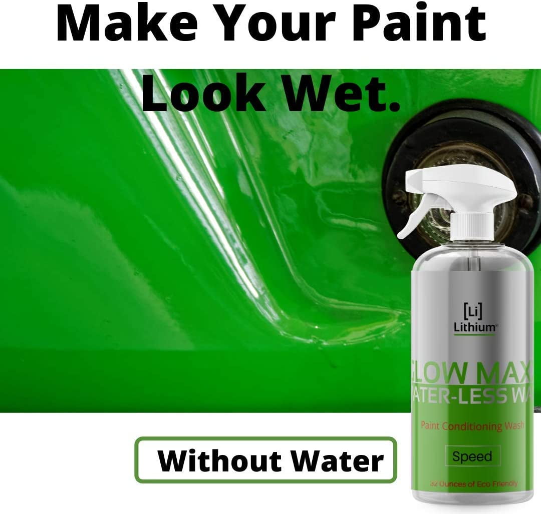 Glow Maxx Waterless Car Wash, Cleans and Protects, Hydrates And Lubricates Paint To Reduce Scratching, Leaves a great shine, Saves water. Extremely Hydrophobic,Wash your car anywhere quickly. 32oz