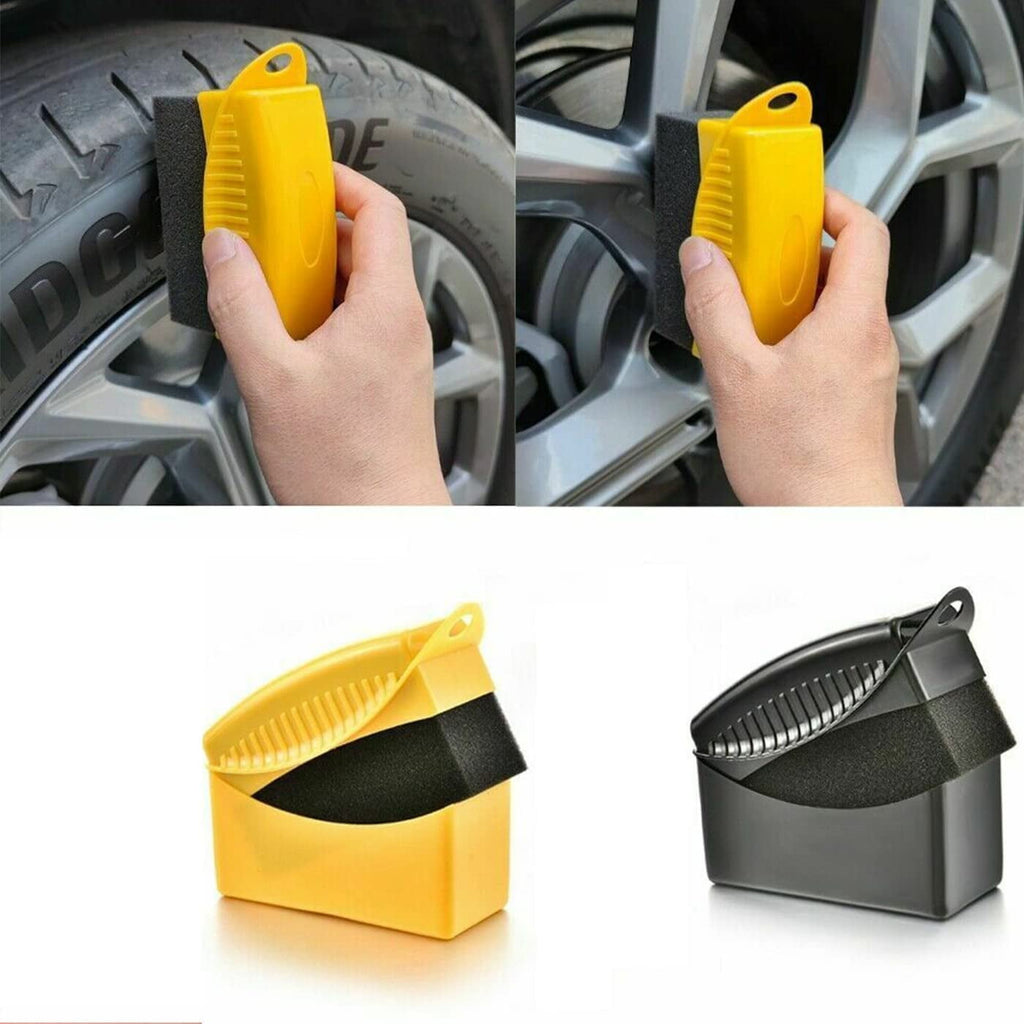 Tire Dressing Applicator Brush, 2 PCS Car Wheel Waxing Sponge With Case Auto Tyre Cleaning Pad For Tire Gel