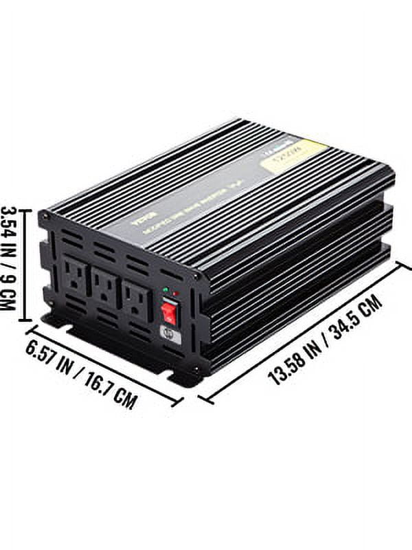 VEVOR Power Inverter 2300W Modified Sine Wave Inverter DC 24V to AC 120V Car Converter with LCD Display Remote Controller LED Indicators AC Outlets Power Inverter for Car RV Truck Boat Travel Camping