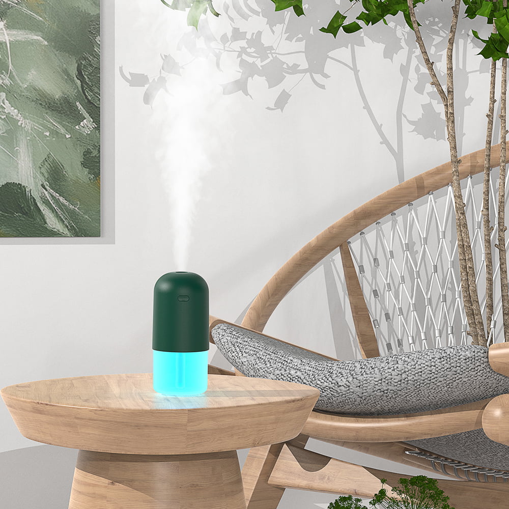 RUXAN Portable Humidifier with USB Charging，400ml Water Tank with Long Working Hours,Ultra Quiet 3-Spray Modes Cool Mist Humidifier Suitable for Office and Home