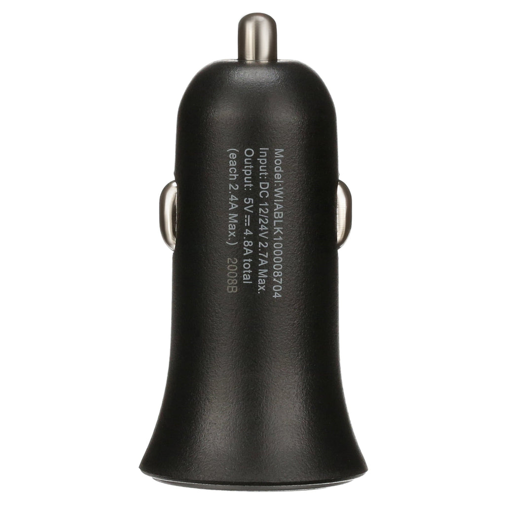 onn. Dual-Port Car Charger, Black,LED power indicator, cell phone charger, charge an additional device at the same time,universal device. Friendly plug into car’s DC adapter.