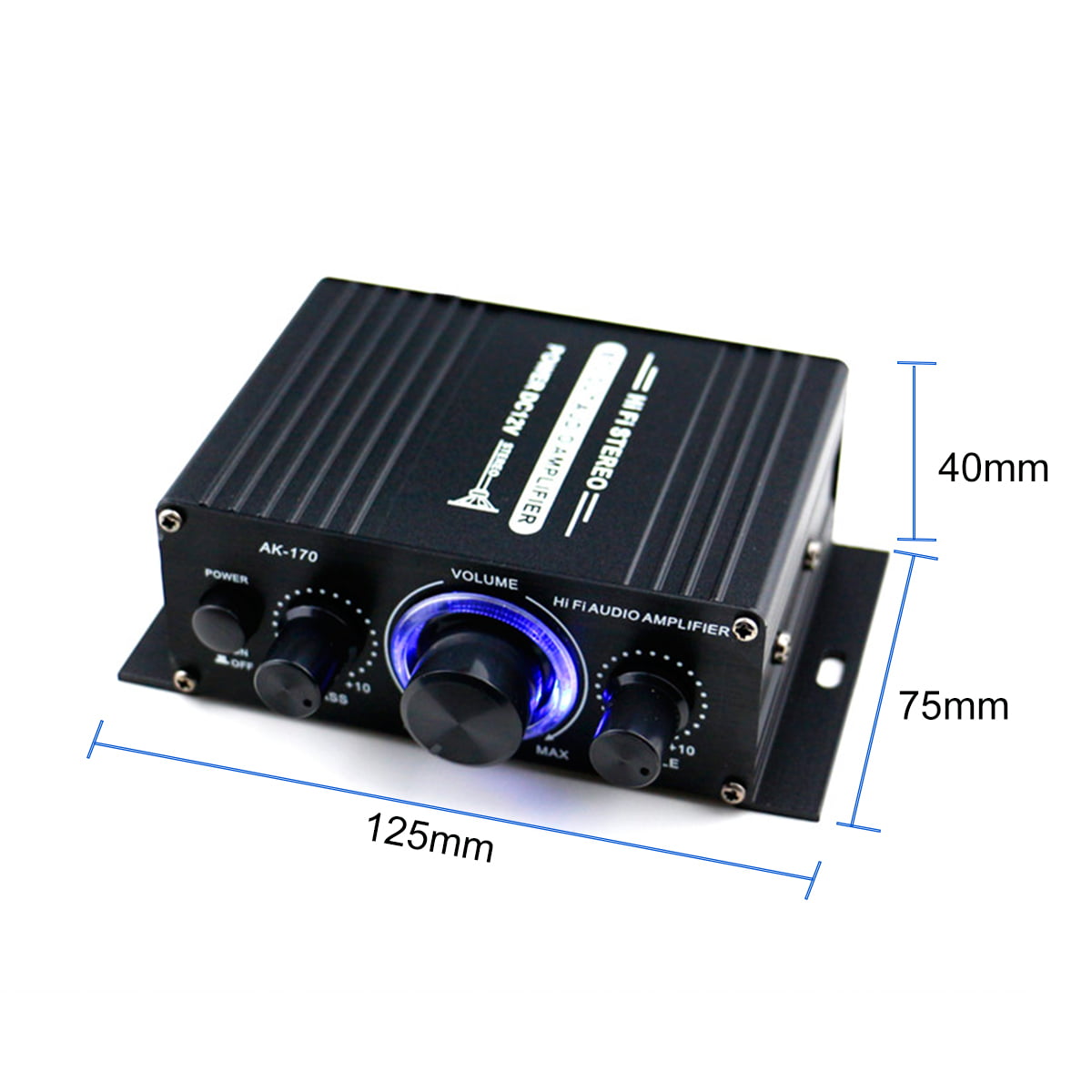 2 Channel Car Stereo Amplifier - 400W Dual Channel High Power Audio Sound Auto Small Speaker Amp with LED Light and Remote Control, Support SD/USB/MP3/FM/Radio