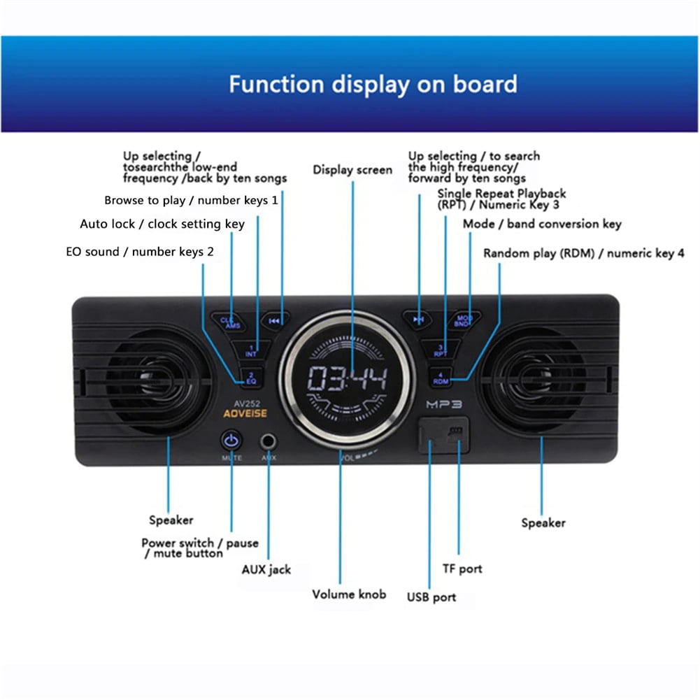 PolarLander Single one Din car Stereo Car Audio Auto radio FM USB SD AUX IN built-in 2 speakers Bluetooth Car Stereos Radios MP3 player