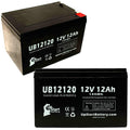 2x Pack - Mongoose CX24V450 Battery Replacement - UB12120 Universal Sealed Lead Acid Battery (12V, 12Ah, 12000mAh, F1 Terminal, AGM, SLA) - Includes 4 F1 to F2 Terminal Adapters