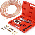 3/16 Copper Coated Car Brake Line Kit + Brake Line Double & Single Flaring Tool Kit, 25 ft