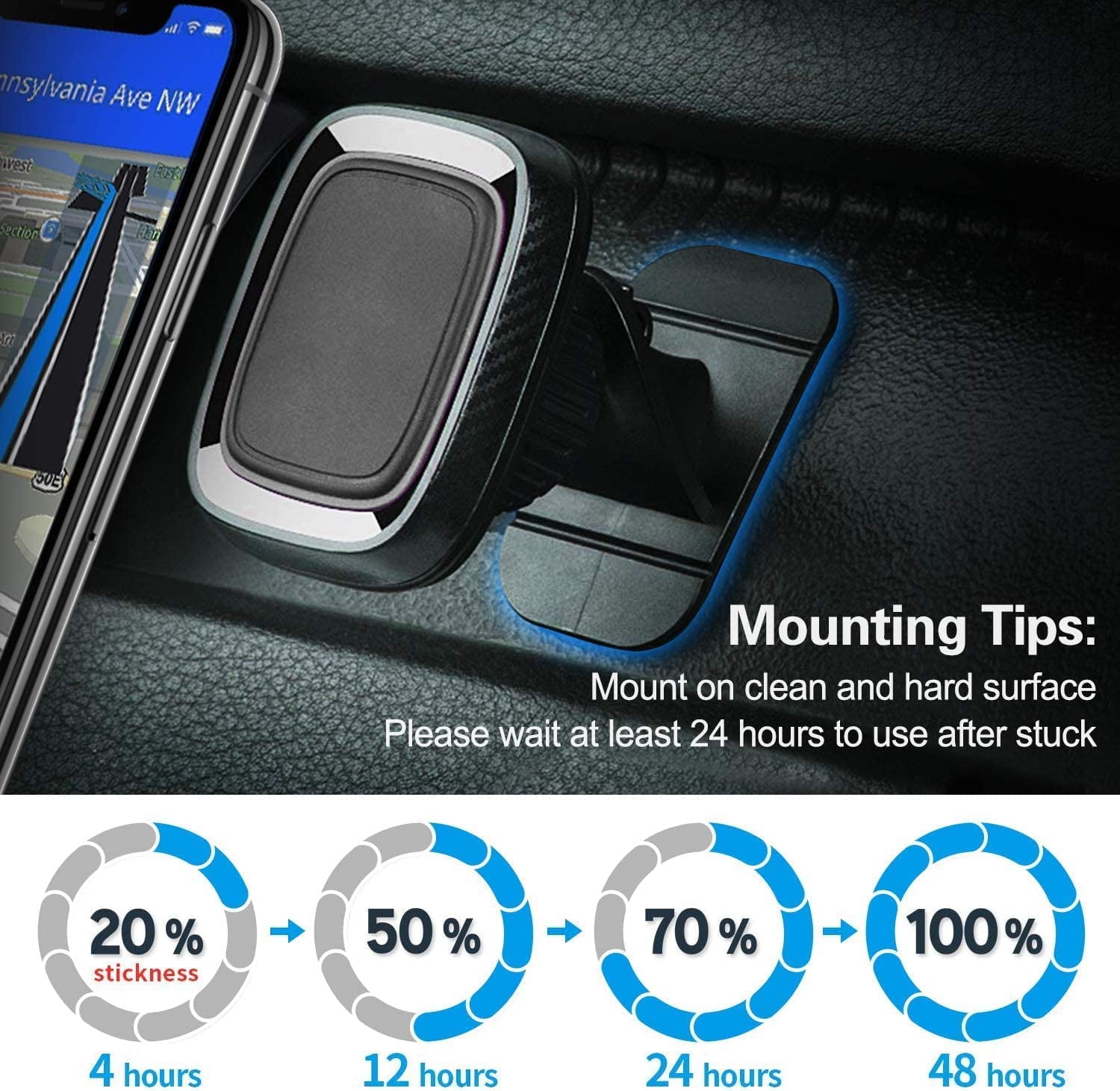 8pcs Sticky Adhesive Replacement for Dashboard Magnetic Phone Mount Holder & Windshield Dash Cam
