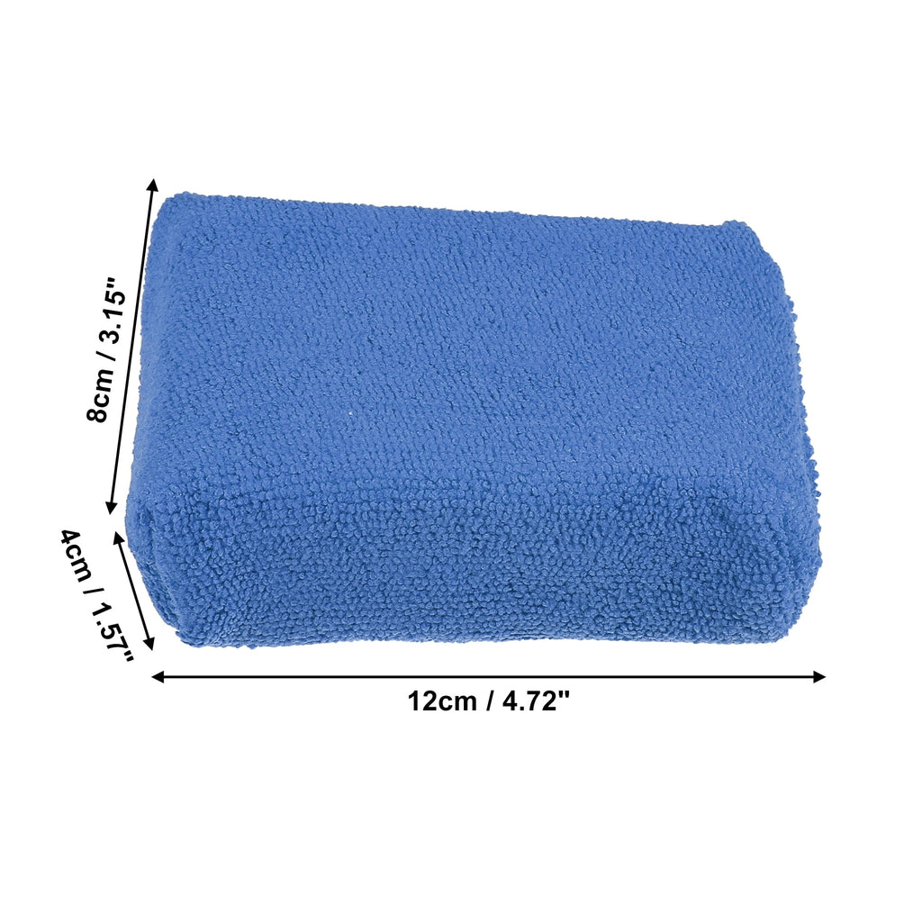 Unique Bargains 4pcs Blue Microfiber Detailing Applicator Sponges for Applying Wax Car Wash Dirt Washing Tool