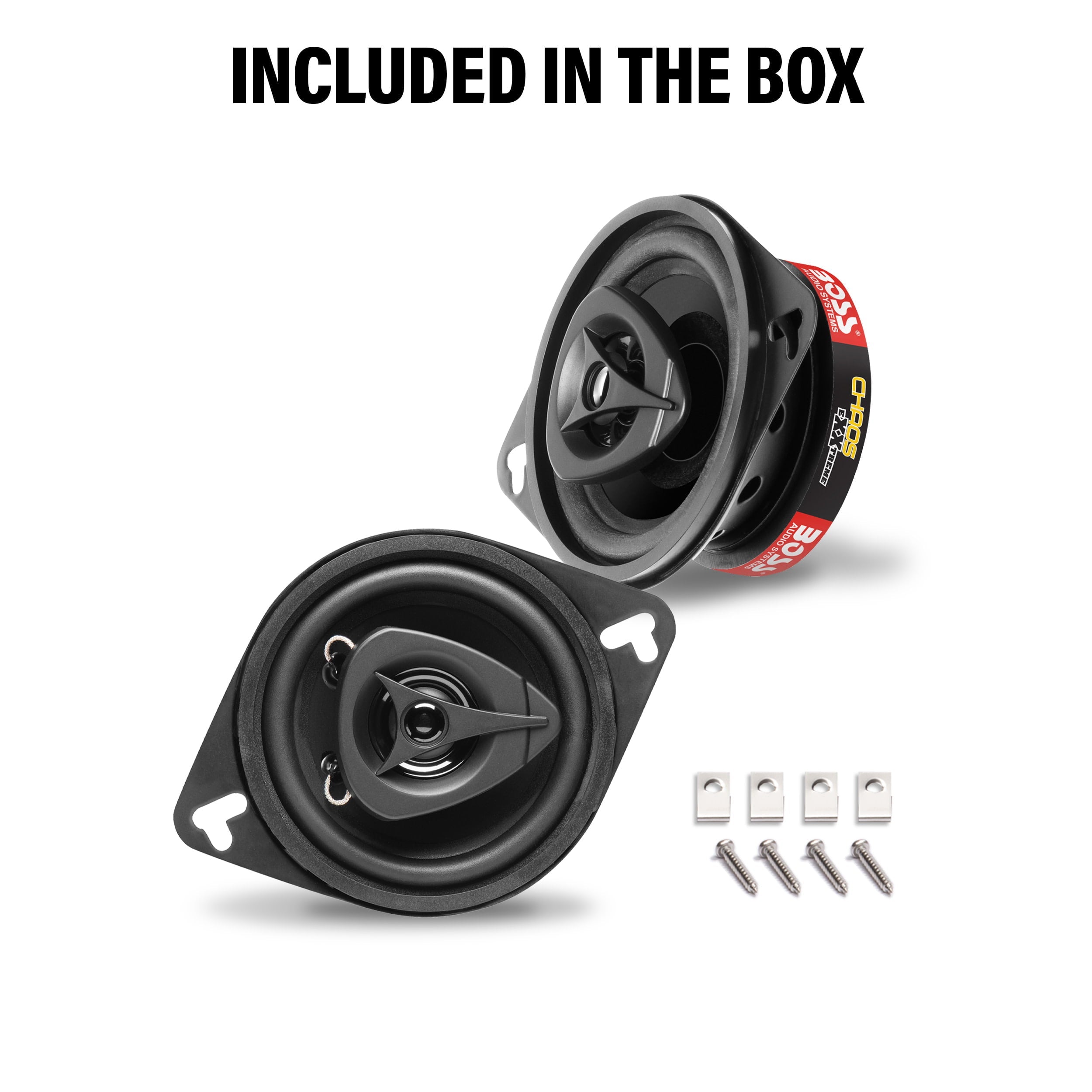 BOSS Audio Systems CH3220B Chaos Series 3.5 inch Car Stereo Door Speakers - 140 Watts Max, 2 Way, Full Range Audio, Tweeters, Coaxial, Sold in Pairs