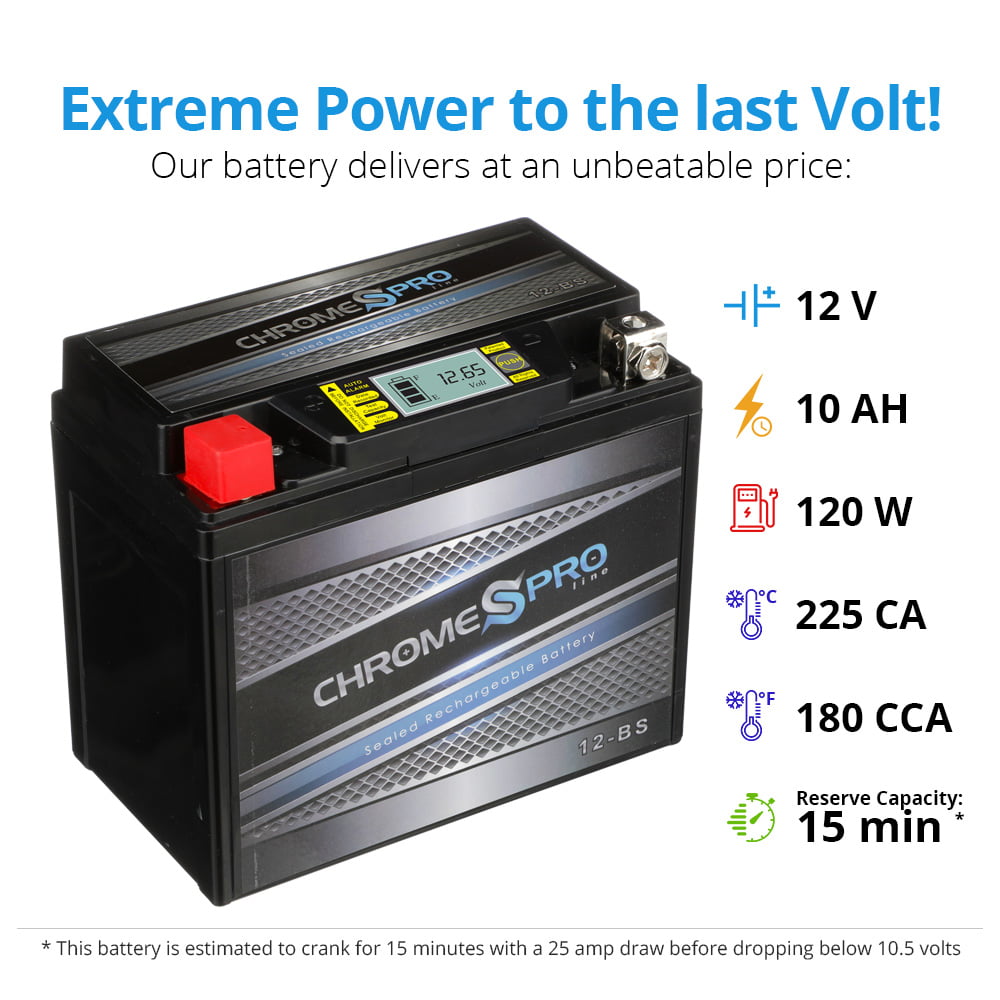 Chrome Pro Battery Ytx12-Bs Igel Motorcycle Battery For Kawasaki 800Cc Vn800-A B E Vulcan 2005