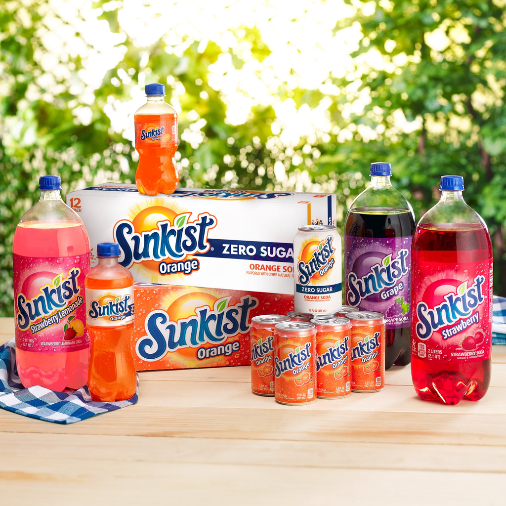 Sunkist Zero Sugar Orange Soda, .5 L bottles, 6 pack