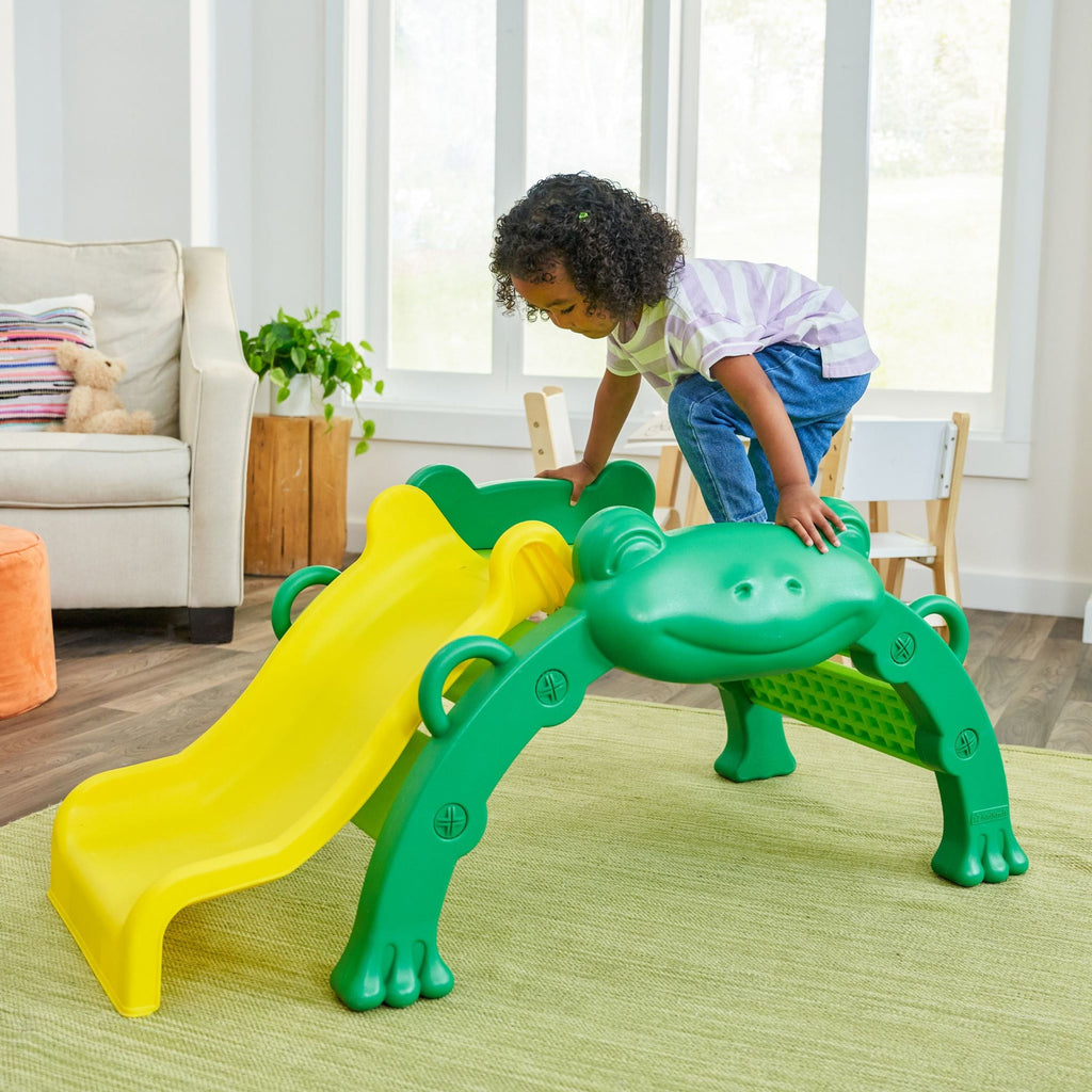 KidKraft Hop and Slide Frog Toddler Climber for Indoor/Outdoor, Green, For Ages 1.5-3 Years