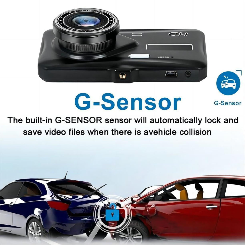 Hanru 1296P HD Dash Cam Front and Rear Dual Dashcam, Dash Camera, 4-inch Touch Screen LCD Display Car Camera, Night Vision, Parking Mode, G-Sensor, Loop Recording, 170° Wide Angle DVR Recorder