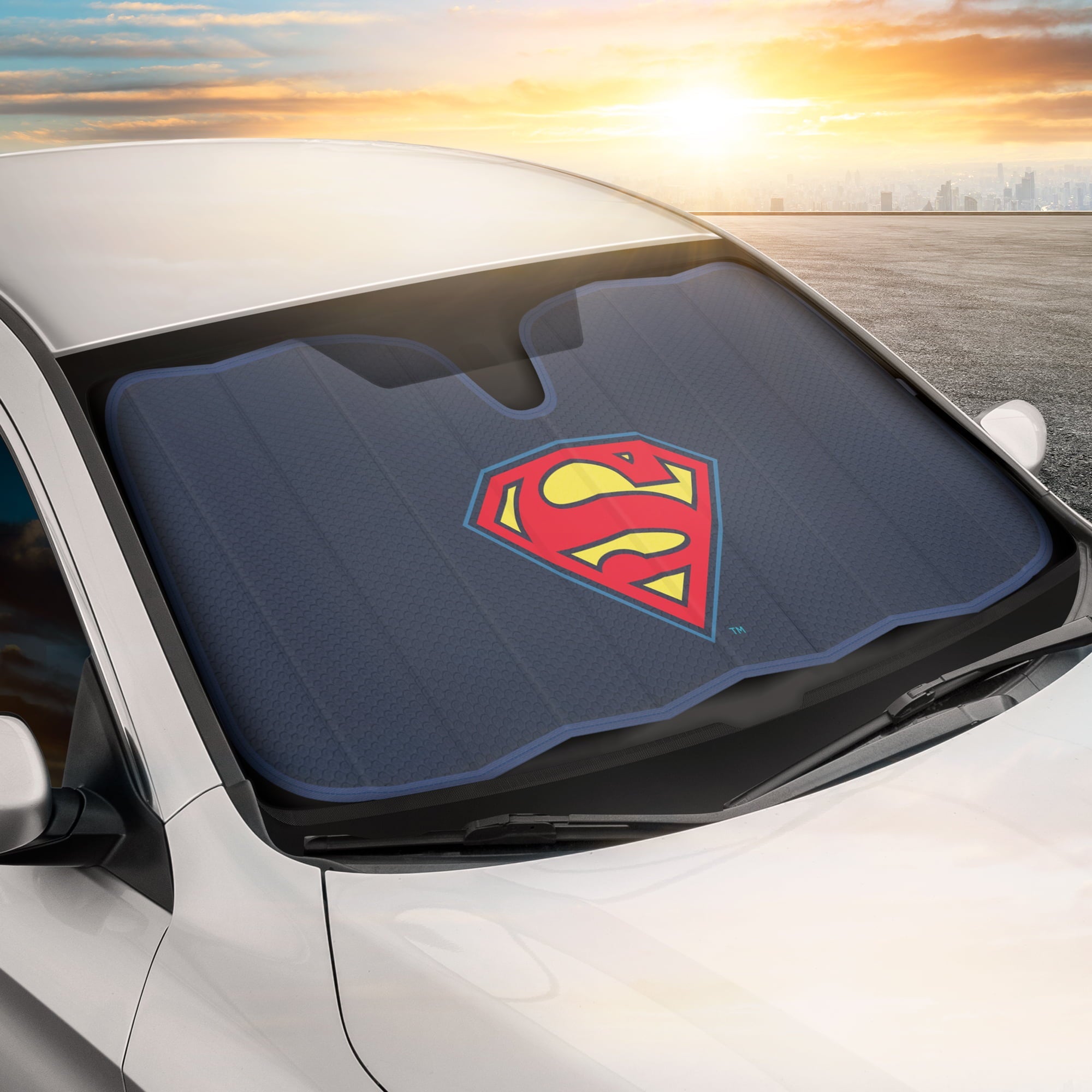 BDK New Superman 2022 Blue Windshield Sunshade Auto Shade for Car Truck & SUV