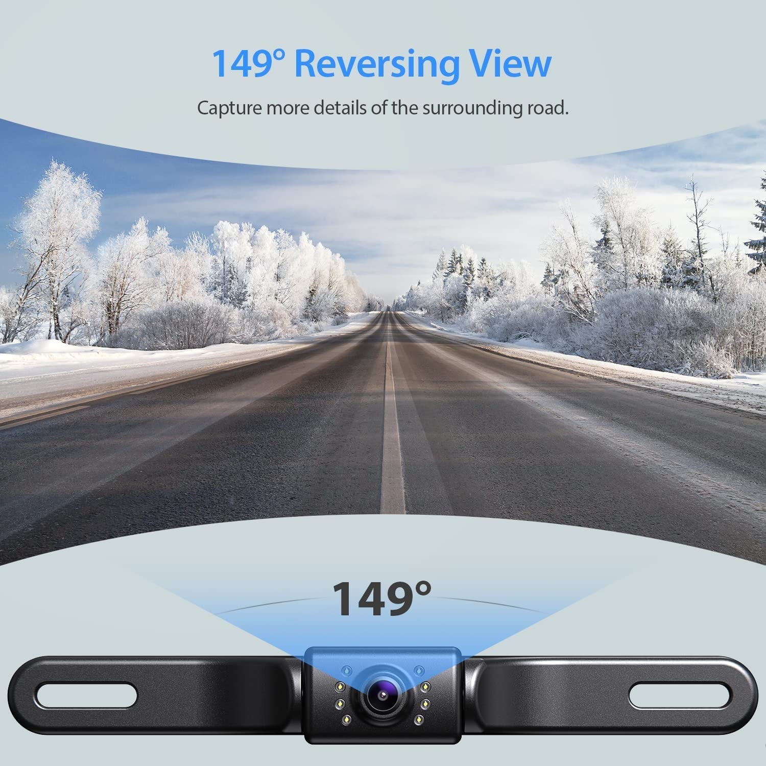 eRapta Backup Camera with Monitor 4.3 inch License Plate Wired Back up Camera for Car or Truck Pickup SUV Rear View Camera Backing Reverse Camera IP69 Waterproof Nice Night Vision ERT01