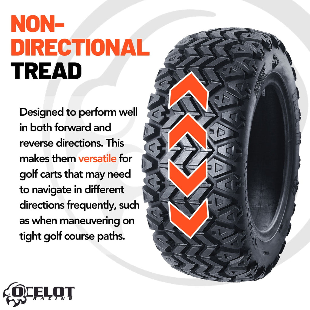 Ocelot 4-Ply A/T Golf Cart Tire EZ-G0 Club Car Yamaha Landmaster 20x10-10 P3026