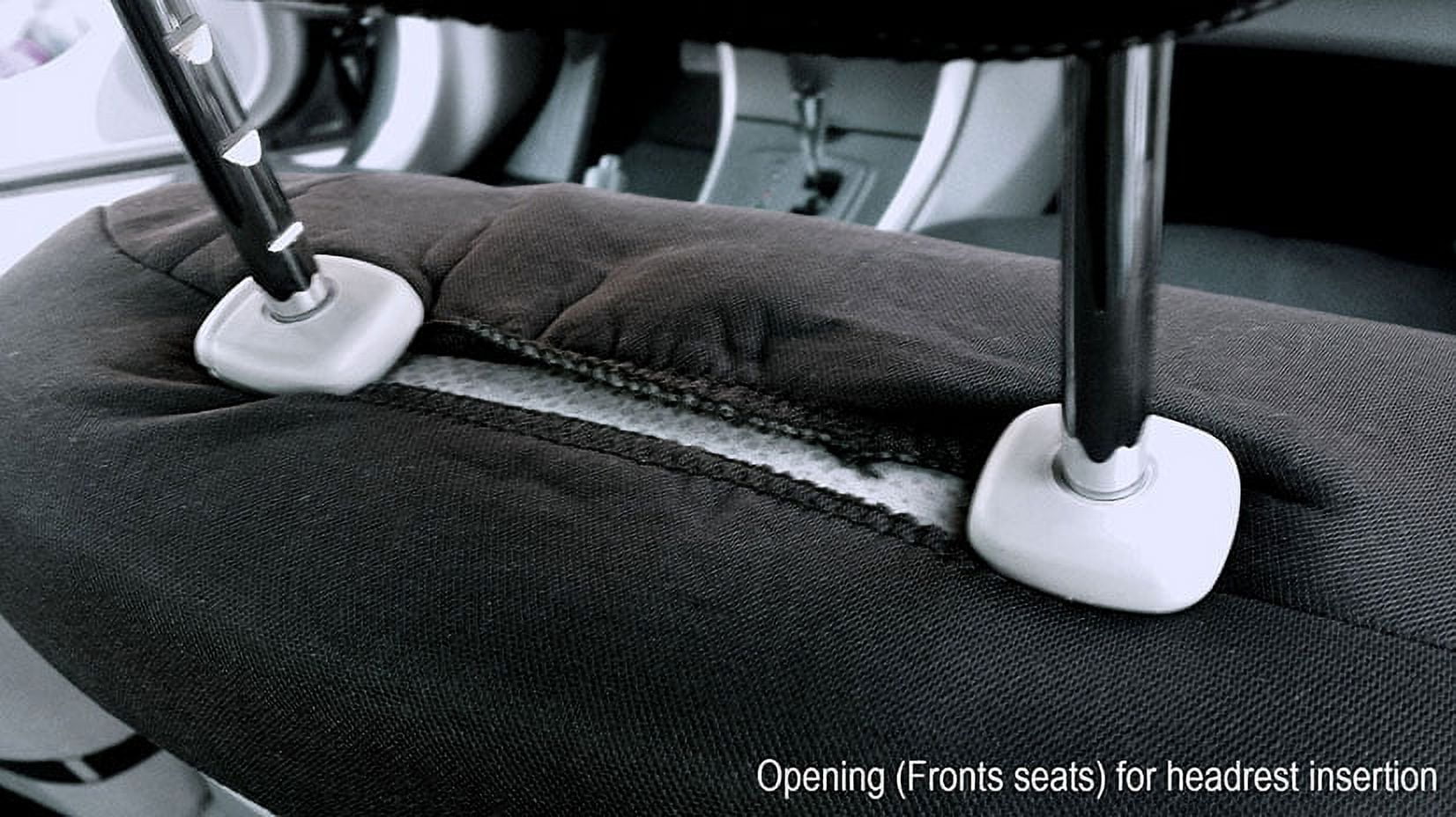 8 Pieces Flat Cloth Sleek Design Black and Tan Front and Rear Car Seat Covers Set - Shipping Included