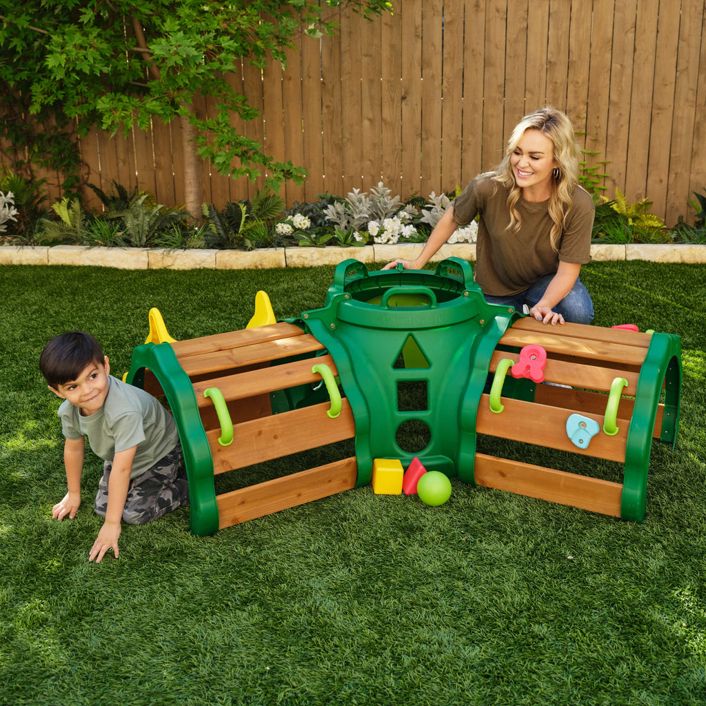 KidKraft Hideout Hollow Toddler Climber with Slide and Peek-a-Book Flap
