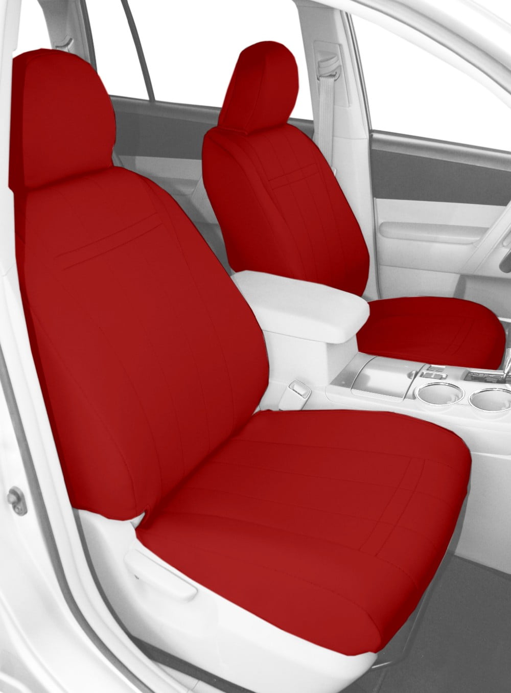 CalTrend Front Buckets NeoSupreme Seat Covers for 2018-2022 Chevy/GMC Equinox|Terrain - CV597-02NA Red Insert and Trim