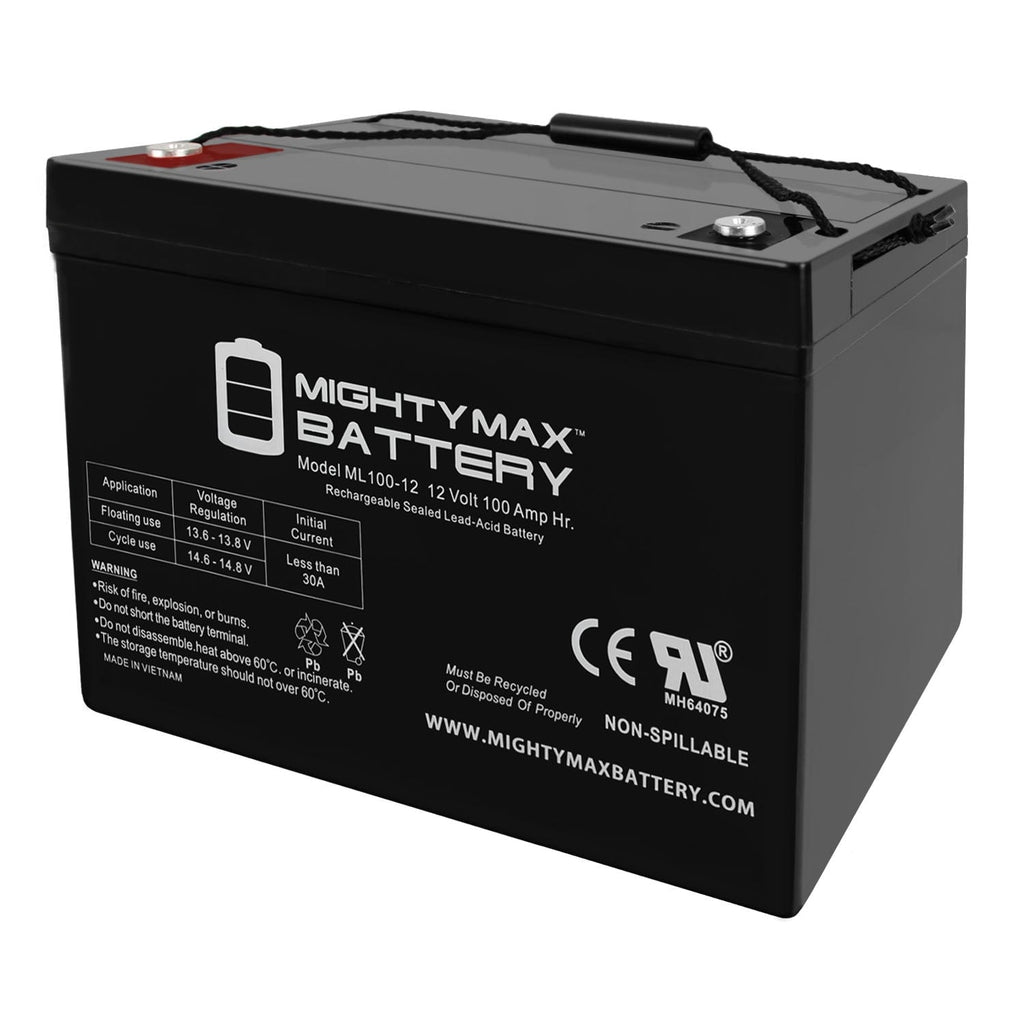 "Mighty Max 12V 100Ah SLA Battery for Kaddy E-Caddy Golf Cart"