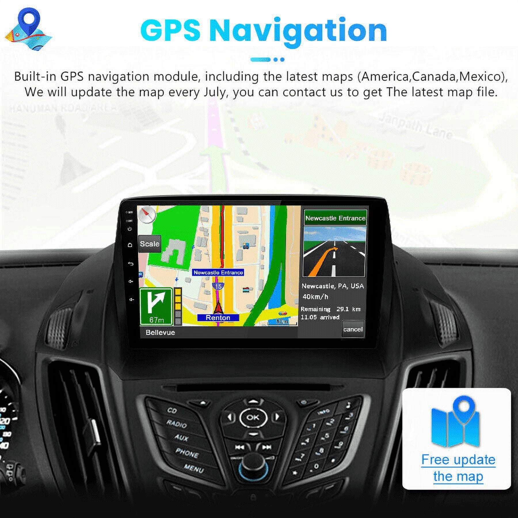 Car Radio Stereo for Ford Escape 2013-2016, 9" Touchscreen Android 12 Support Carplay Android Auto Navigation Bluetooth Radio Video Steering Wheel Control Camera 2G+32G,Black