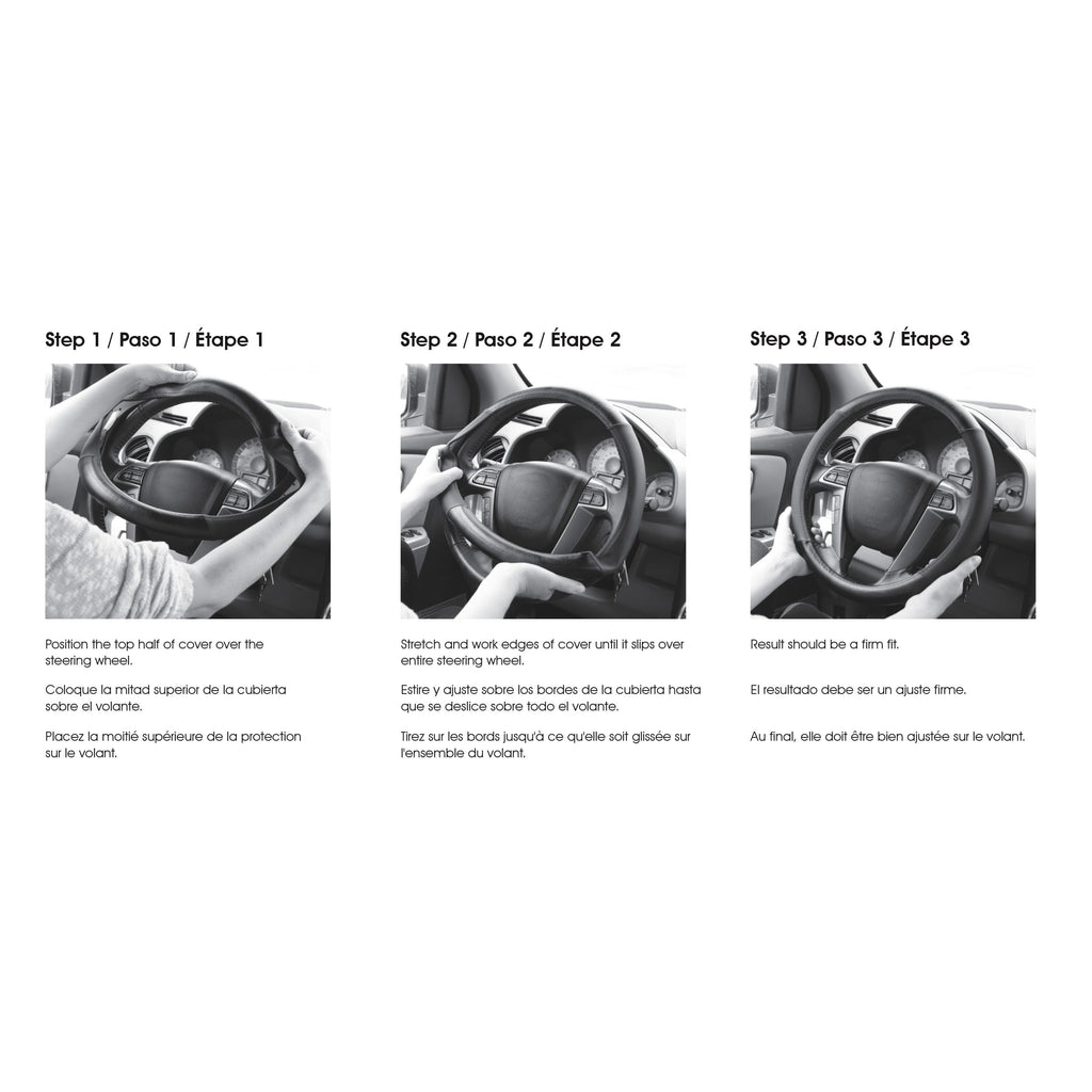 Auto Drive Universal Fit Steering Wheel Cover, Tan with Burlwood, 1.29 lbs
