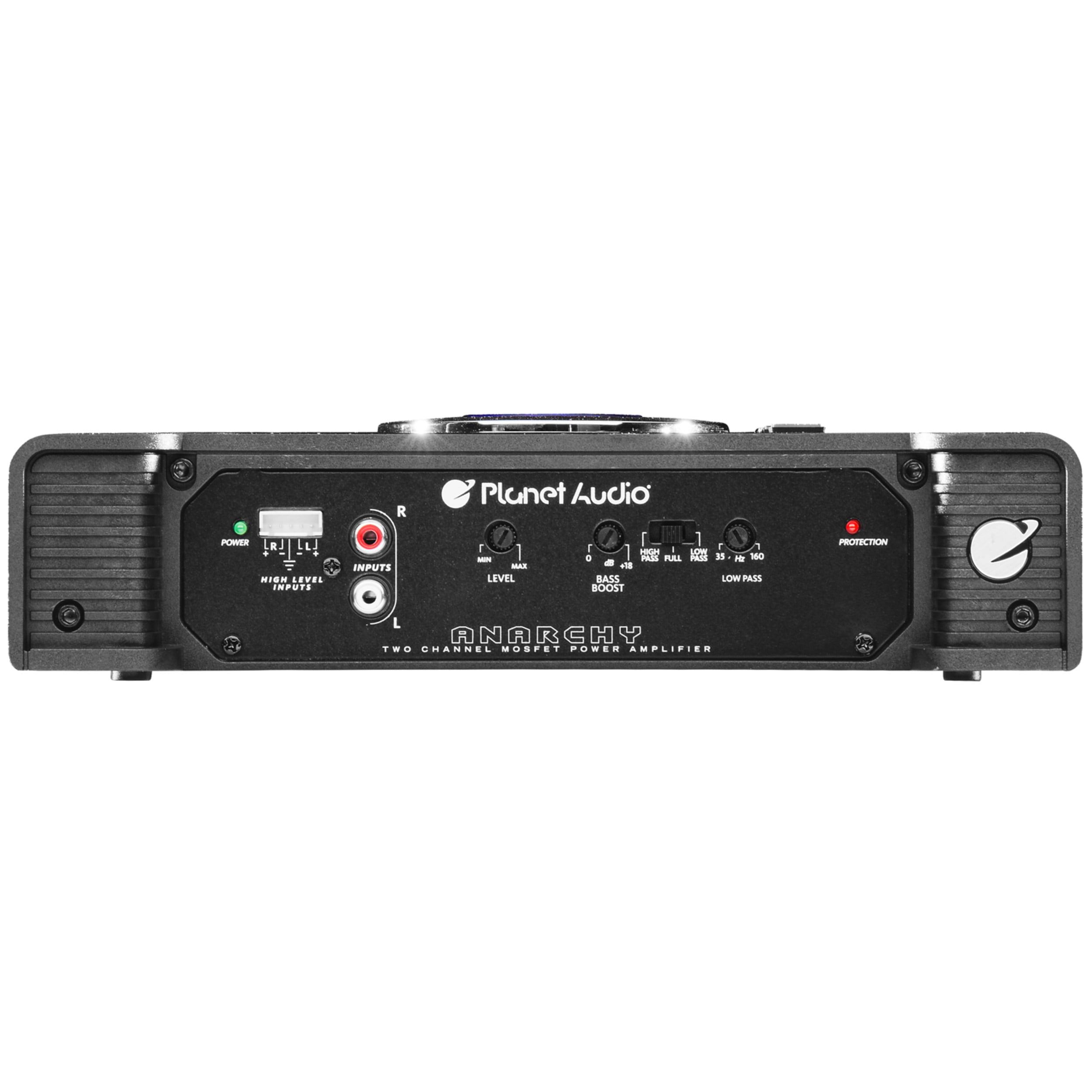 Planet Audio AC600.2 Anarchy Series Car Audio Amplifier - 600 High Output, 2 Channel, Class A/B, High/Low Level Inputs, High/Low Pass Crossover, Bridgeable, Full Range, For Stereo and Subwoofer