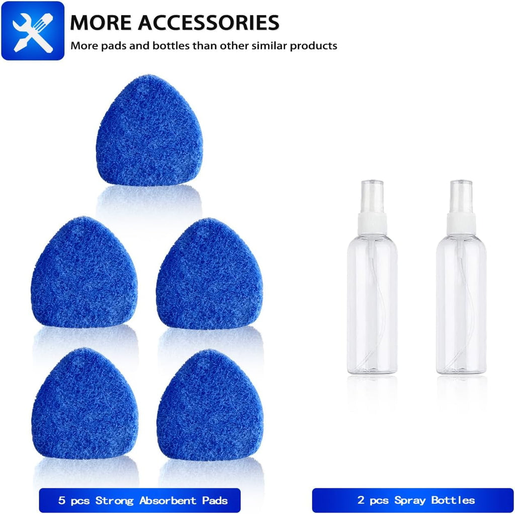 Walkfairy 25.6'' Extendable Longer Windshield Cleaning Tool, Stronger Absorbent Car Window Cleaner with 5 pcs Washable Pads and 2 pcs 60ml Spray Bottles Multifunctional Use Windshield Cleaner Tool Kit