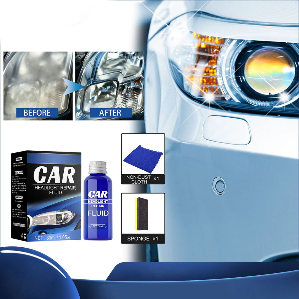 George Headlight Cleaner Headlight Kit Liquid Cleaning10/30/50ML Car Polish Renewals Headlight Cleaning Supplies Set Of Solution With Sponge CCoth