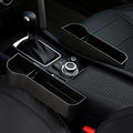 Maynos Car Seat Pockets PU Leather Car Console Side Organizer Seat Gap Filler Catch Caddy ，Multifunctional with Cup Holder Car Seat Crevice Storage Box Creamy-White (1 Pack)