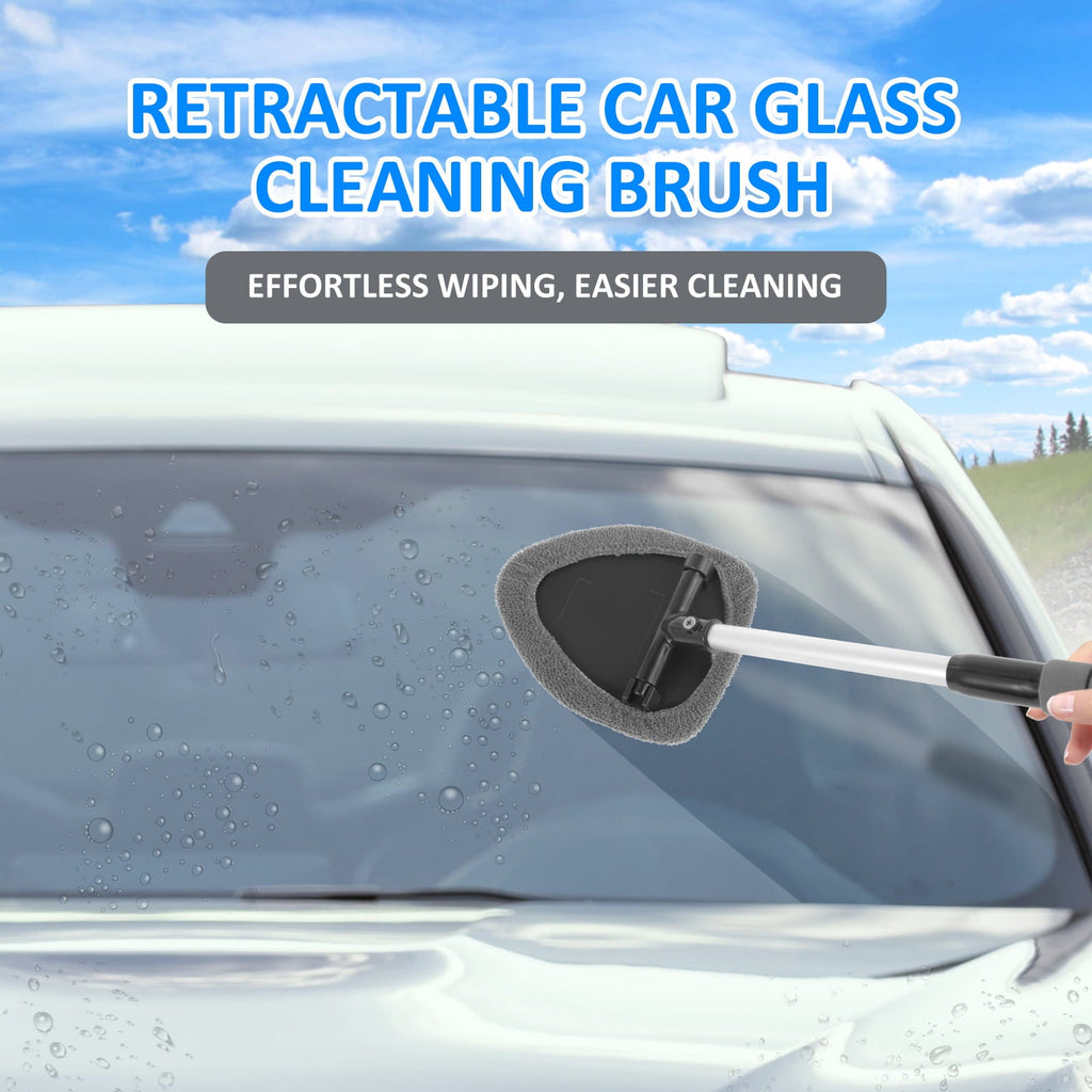 CIVG Windshield Cleaner Microfiber Car Window Cleaner with 4 Reusable and Washable Pads Extendable Handle and Spray Bottle Auto Interior Exterior Glass Wiper Car Window Cleaning Tool Kit