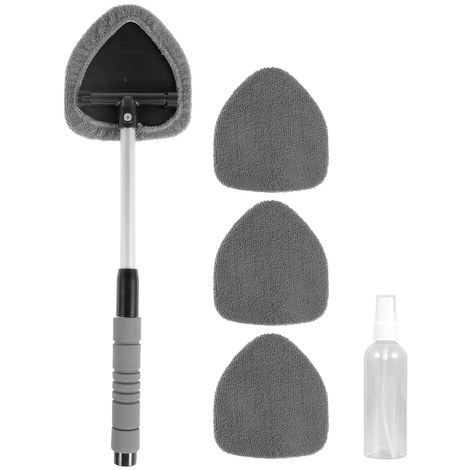 CIVG Windshield Cleaner Microfiber Car Window Cleaner with 4 Reusable and Washable Pads Extendable Handle and Spray Bottle Auto Interior Exterior Glass Wiper Car Window Cleaning Tool Kit