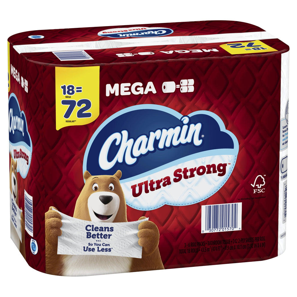 Charmin Ultra Strong Toilet Paper, 18 Mega Rolls