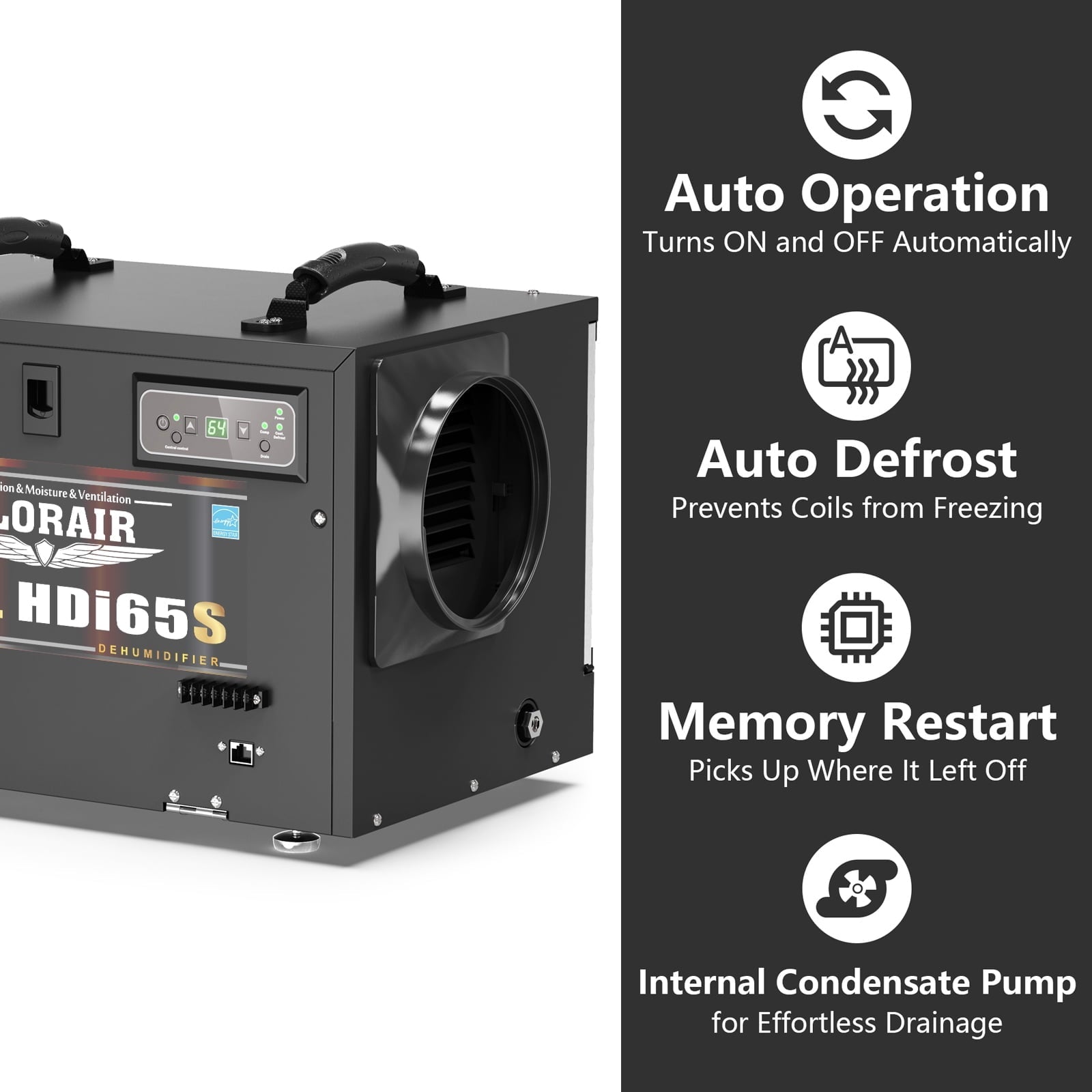 ALORAIR 120 Pints Crawl Space Dehumidifiers for Basement, Commercial Dehumidifier with Internal Automatic Drain Pump