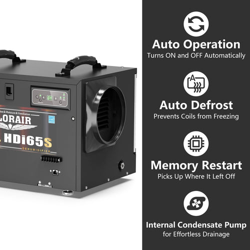 ALORAIR 120 Pints Crawl Space Dehumidifiers for Basement, Commercial Dehumidifier with Internal Automatic Drain Pump
