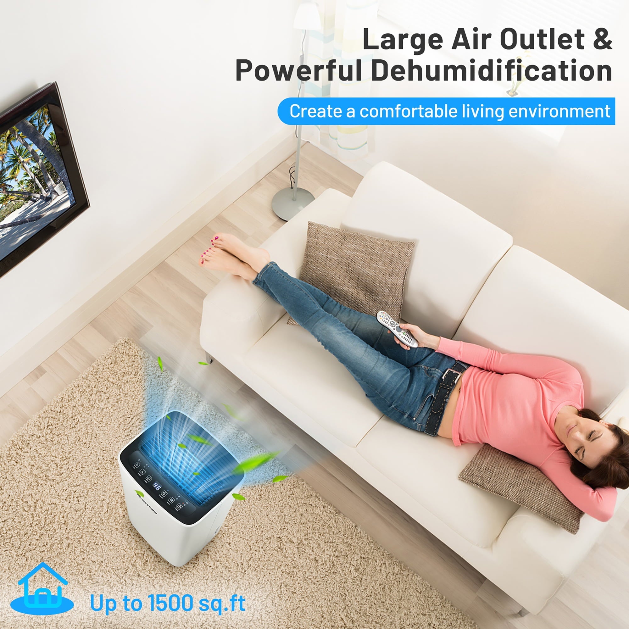 Costway 24 Pints 1500 Sq. Ft Portable Dehumidifier For Medium To Large Spaces