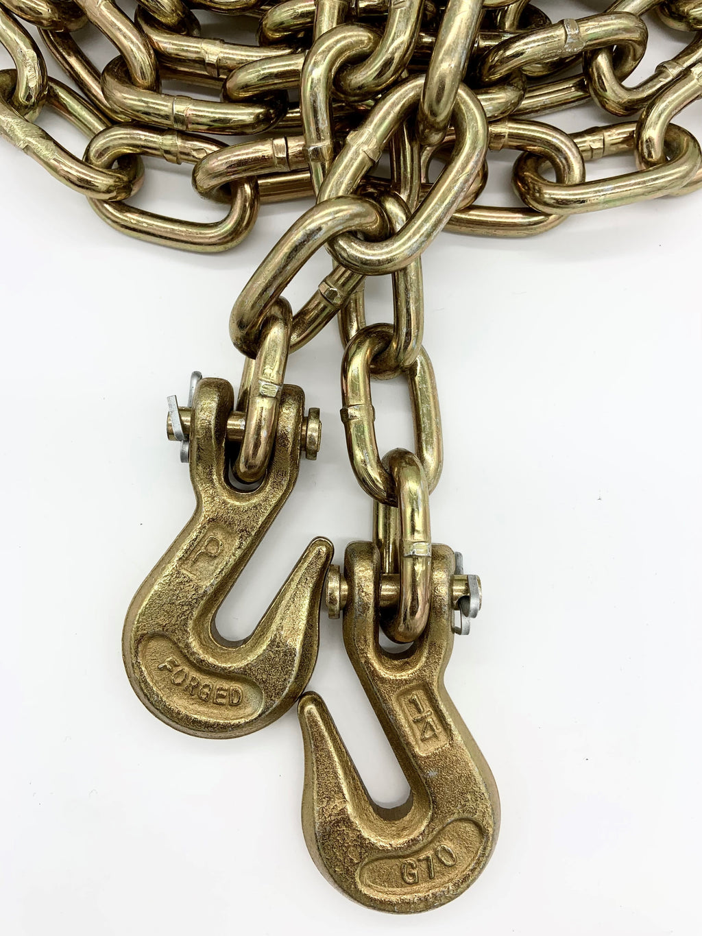 Peerless Chain Utility Yellow Zinc Plated Tow Chain & Hooks, 1/4" x 12', #4861210