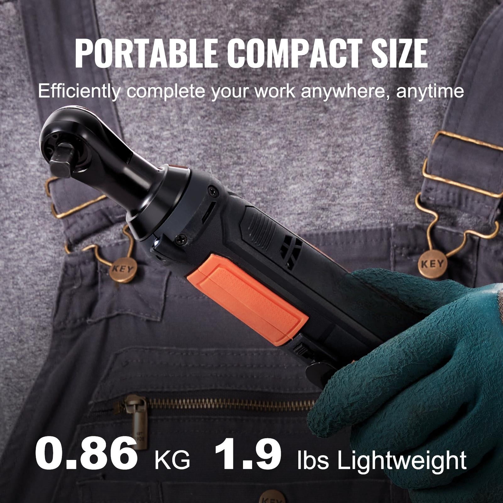 BENTISM Cordless Electric Ratchet Wrench Cordless Ratchet 3/8" 12V 2 Batteries