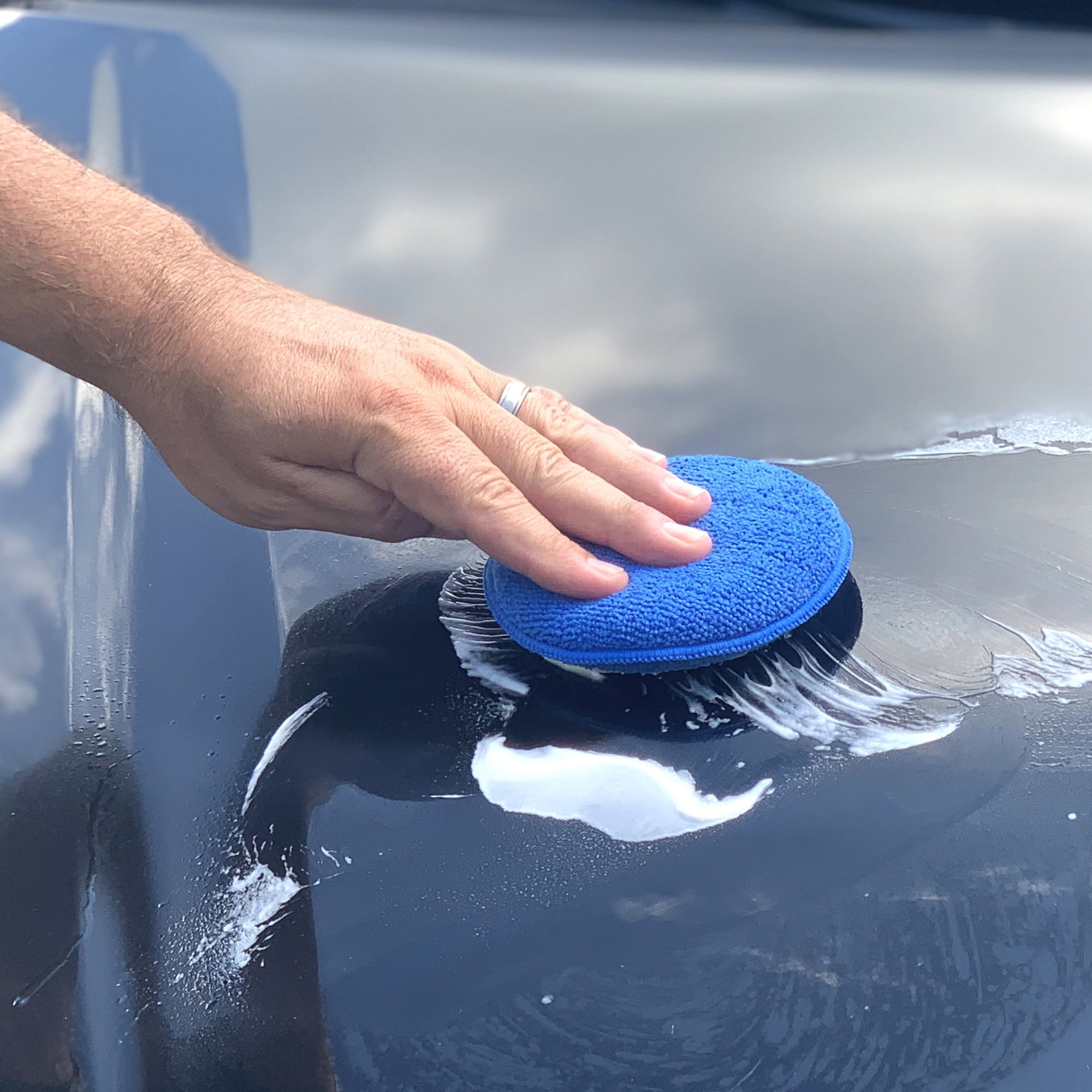 Auto Drive Car Waxes Microfiber Applicator Pad 2 Pack, Blue