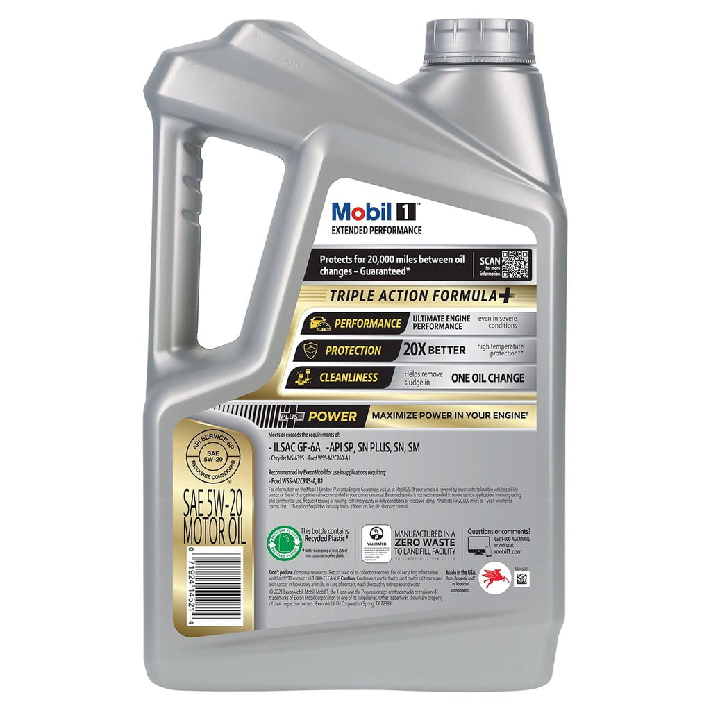 Mobil 1 Extended Performance Full Synthetic Motor Oil 5W-20, 5 qt