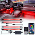 Xprite 4PC Celestial Series Double Row RGB LED Interior Car Light Set - Bluetooth and Remote Control
