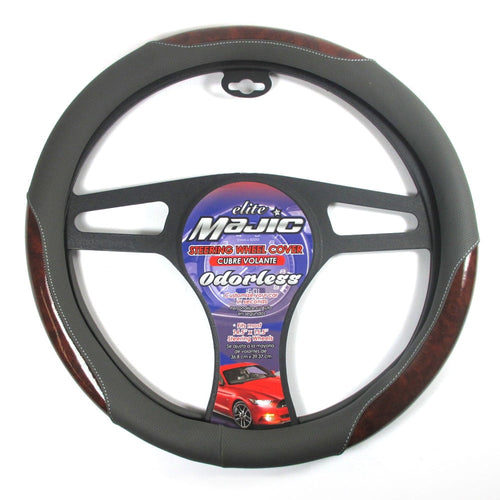 1 Pc Car Truck Steering Wheel Cover Auto Cool Universal Fits Most Gray Wood 15"