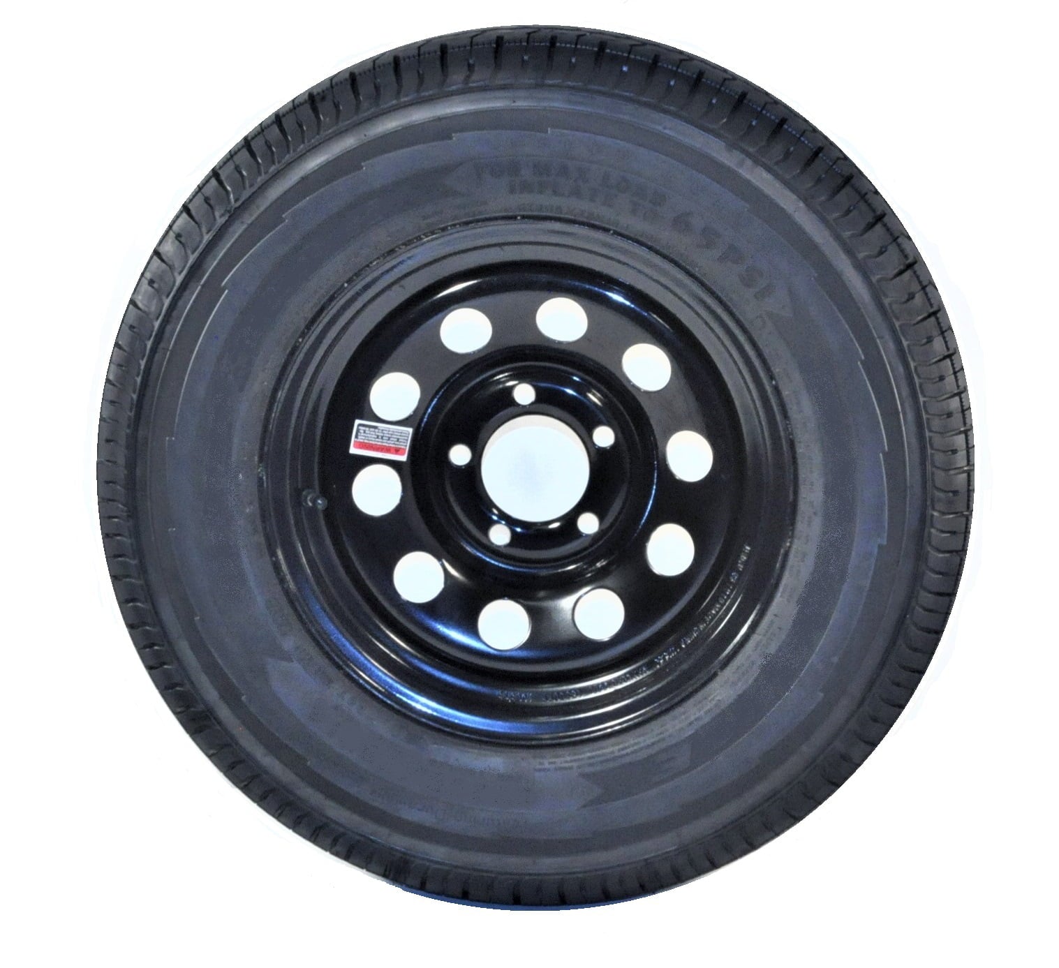 Trailer Tire On Rim ST185/80D13 Load Range C 5-4.5 Black Modular Wheel 3.19 CB
