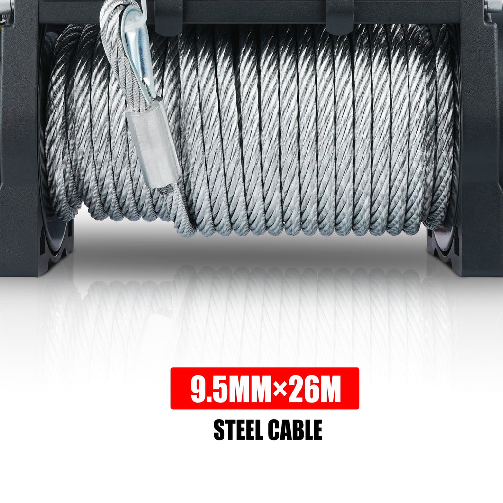 X-BULL Electric Winch 13000LBS 12V Winch Steel Cable SUV Jeep Truck Towing Winch 4WD Off-Road
