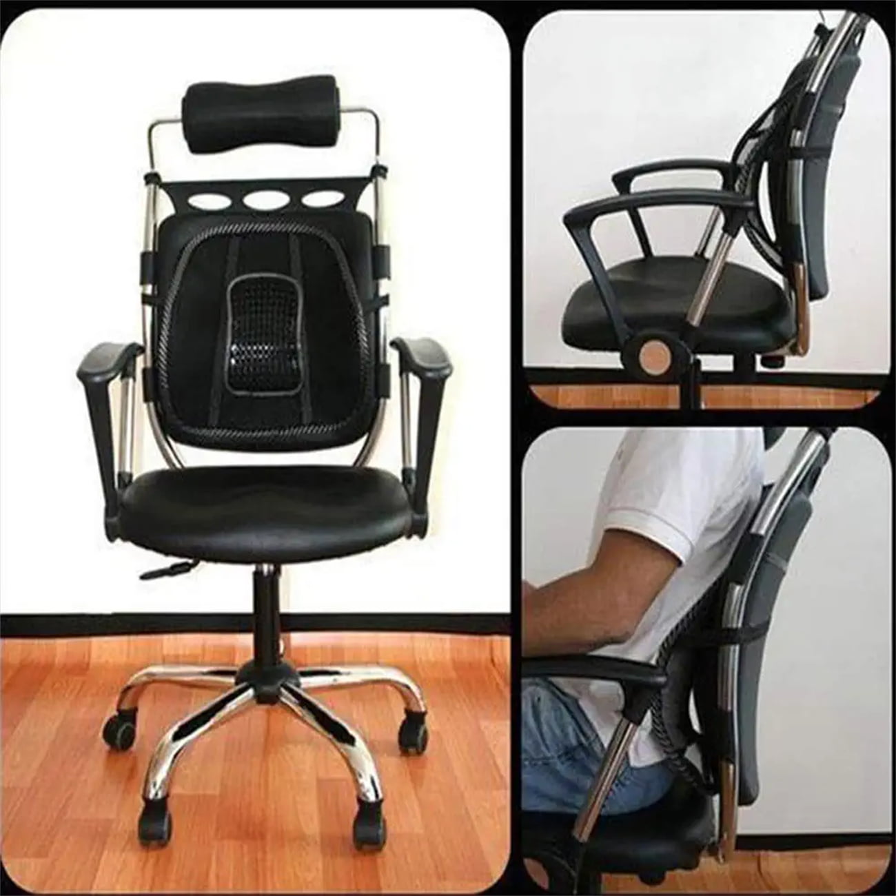 Casewin Car Seat Chair Massage Back Lumbar Support Mesh Ventilated Cushion Pad Auto Seat Back Cushion Home Office Waist Breathable Density Mesh for Back Pain and Poor Posture Fits to All Chair