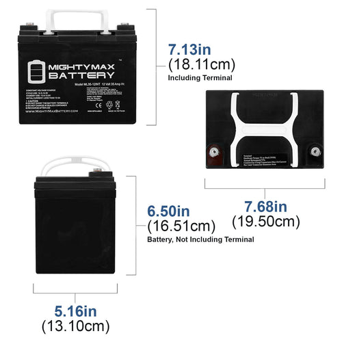 12V 35AH SLA INT Battery Replacement for Apex APX12-35 - 2 Pack