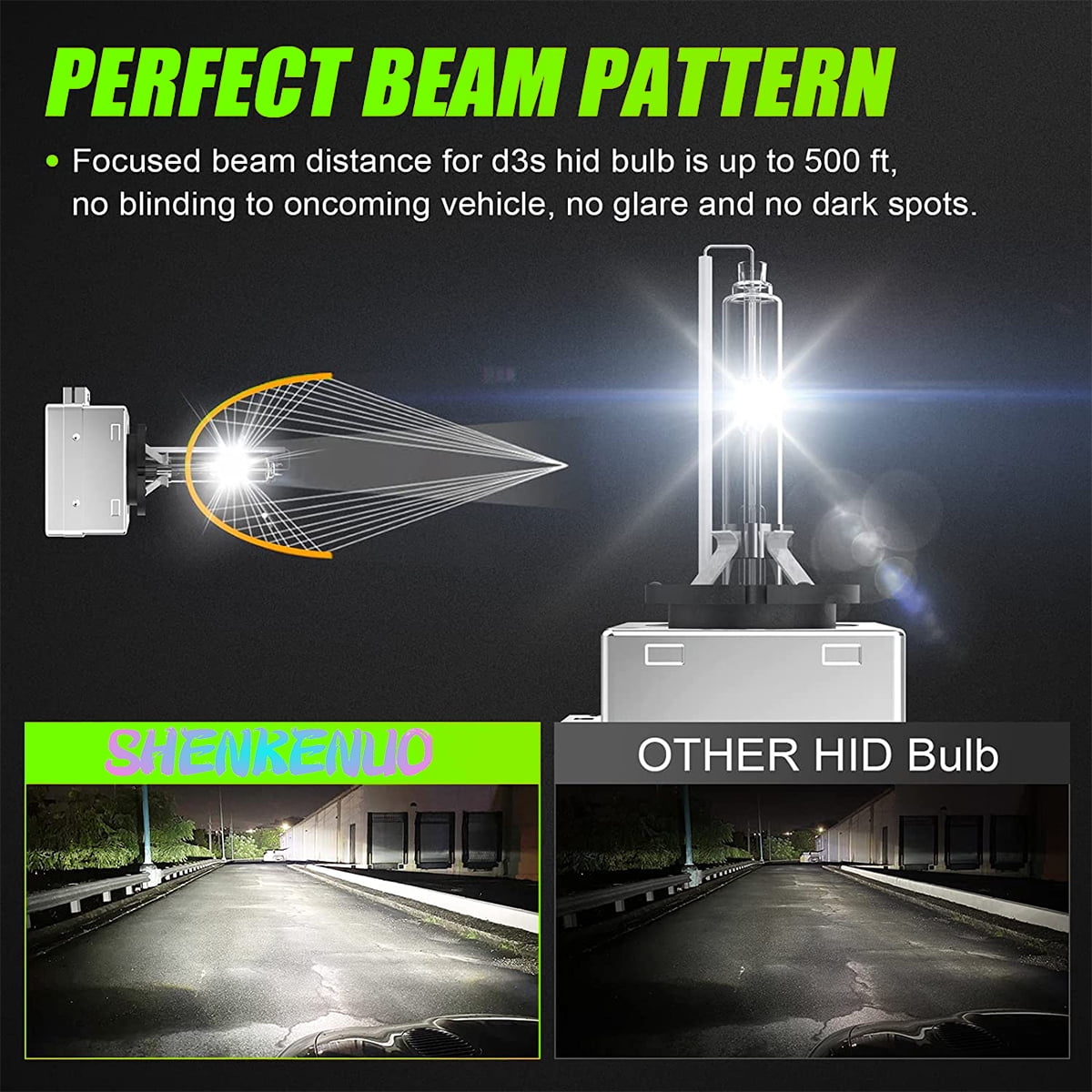 D3S HID Headlight Xenon Bulbs for Jeep Grand Cherokee 2014-2020 High/Low Beam 6000K White,2pcs